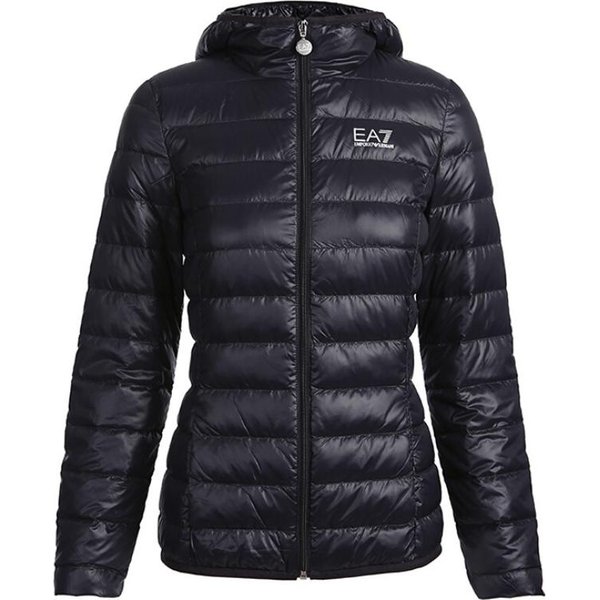 Emporio Armani EA7 SS23 Chaqueta Casual De Plumas Con Capucha Estampado De Letras Y NúMeros Mujer Chaquetas Negra 8NTB14-TN12Z-1200 XS Black-image