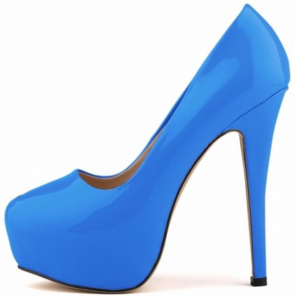 Damskie Szpilki 14Cm OkrąGłE Szpilki Talon Femme Seksowne Damskie Czerwone Buty śLubne Czarne Obcasy Na Platformie DużY Rozmiar 44 36-image