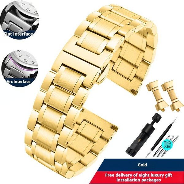 16 17 18 19 20 21 22 23Mm 24Mm Pasek Do Tissot Citizen Seiko Zakrzywiony PłAski Stal Nierdzewna Pasek Do Zegarka MęSki ŁAńCuszek Do Zegarka Akcesoria 14Mm Beige-image