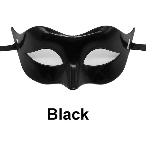 Kobiety MężCzyzna Seksowna Maska DżEntelmena Maskaradowa Maska Na Bal Maturalny Rekwizyty Na Imprezę Halloween Czarna BiałA Maska Retro Plastikowa PołOwa Twarzy Maska Cosplay Czarny-image