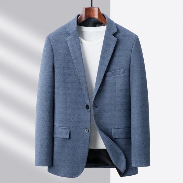 Traje De Lana Nuevo De Primavera Y OtoñO Para Hombre Estilo Coreano Slim Moda Traje PequeñO Casual Para Hombre 4XL Gray-image