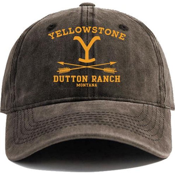Gorras De BéIsbol Yellowstone Dutton Ranch Sombreros Desgastados Gorra Unisex Mujer Retro Exterior Verano Ajustables Sombreros MZ-294 Black-image