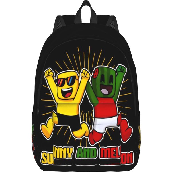 Mochila Casual Sol Y MelóN Deportiva Estudiante Negocios Daypack Para Hombres Mujeres PortáTil Ordenador Bolsas De Lona M-image