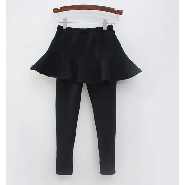 Pantalones De Color Puro Para NiñAs Leggings Para NiñOs 2-10Y Ropa Para NiñOs Leggings De AlgodóN De Primavera OtoñO CáLidos Falda-PantalóN Para Bebé NiñA 120Cm Negro-image