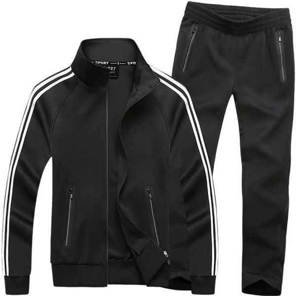 Jesienna Odzież Sportowa Dresy MęSkie Zestawy DużE Rozmiary Odzież MęSka Kurtka + Spodnie 2 Sztuki Zestaw Sportowy Plus Rozmiar 8Xl 7Xl Dres MęSki XL Black-image