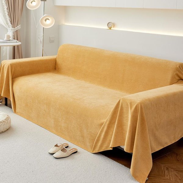 Toalla De Sofá De Chenilla De Una Pieza Cubierta Completa Tela Color SóLido CojíN De Sofá Moderno Simple Antideslizante Cubierta Completa Tela 180*130Cm-image