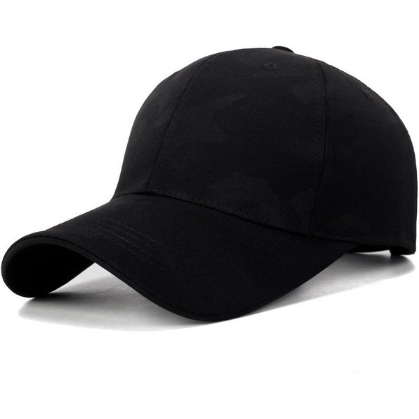 Unisex Proste Czapki Baseballowe W KamuflażU Wiosna I Jesień Outdoor Regulowane Czapki Casualowe Czapka PrzeciwsłOneczna (Black,Adjustable) Black-image