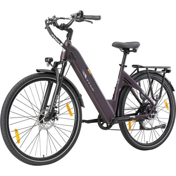 Ttgo C3 SE Rower Elektryczny, Silnik 250W, 36V 18Ah, Opony 28 Calowe, Mechaniczne Hamulce Tarczowe, Maksymalna PręDkość 25Km/H, Maksymalny ZasięG 80‑120 Km, Miejski Rower Elektryczny Dla DorosłYch Fioletowy-image
