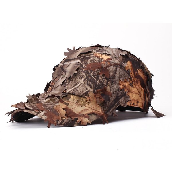 MęSkie Kapelusze Boonie KamuflażOwe LiśCie 3D Kamuflaż Taktyczna Czapka Kapelusze Ghillie Czapki MyśLiwskie Snajperskie WęDkarstwo Daszek PrzeciwsłOneczny Akcesoria MyśLiwskie Adjustable-image
