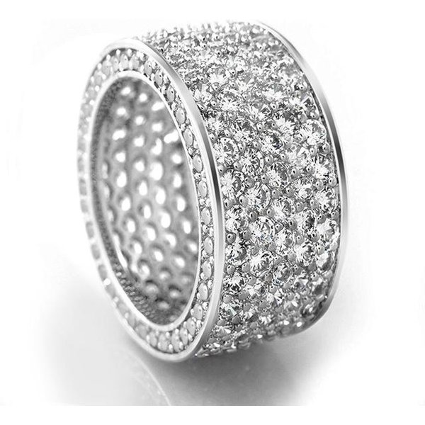 Caoshi-Anillo De Dedo De Circonia Brillante Para Mujer, Accesorios Para Fiesta De Boda, JoyeríA Brillante De Lujo Para Aniversario 8 White-image