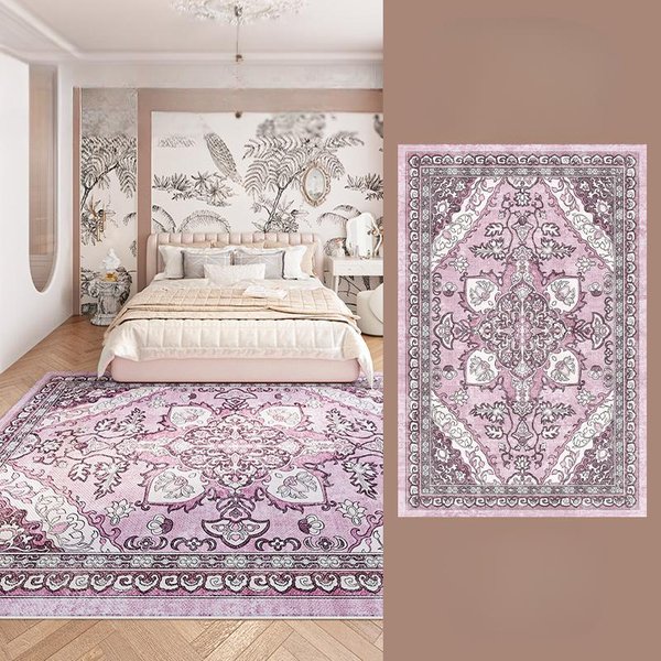 Dywan W Stylu Boho Do Salonu DużA Powierzchnia Dekoracja Sypialni Fioletowy Dywan Gruba Pluszowa Mata PodłOgowa Do Salonu MięKki, Puszysty Dywanik Do Gabinetu 80X120Cm-image