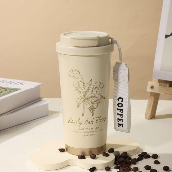 Kubek Termiczny Do Kawy PodwóJna śCiana Kubek Ze Stali Nierdzewnej Termos Butelka Termos Kubek Do Herbaty Kubek PodróżNy Termos Thermocup 500ML-image