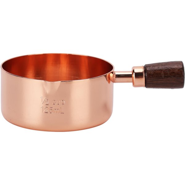Cacerola Mango De Madera Oro Rosa Acero Inoxidable Olla Para Salsas Para Cocinar Utensilios De Cocina 1/4 Taza-image