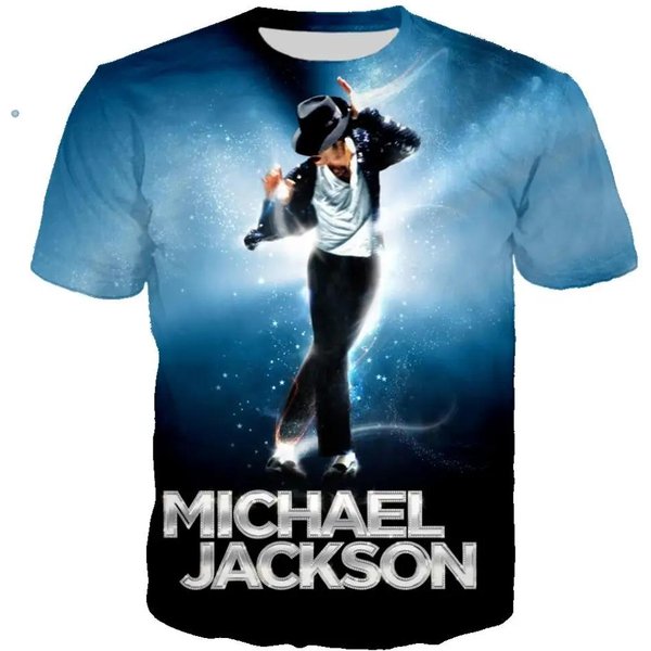 2026 Camiseta Estampada 3D De Michael Jackson Unisex Verano Casual Streetwear Hip Hop Manga Corta Moda Harajuku Tops Oversize M Gray-image