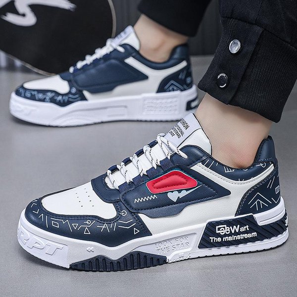 Zapatos De Tablero Para Hombre De Primavera Nuevos Zapatos Casuales Deportivos Para Estudiantes Zapatos Para Hombre Moda Coreana Zapatos Individuales De Moda 44 Gray-image