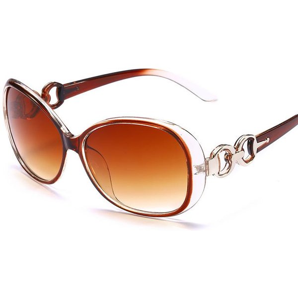 Luksusowe Markowe Okulary PrzeciwsłOneczne Dla MężCzyzn Kobiet Projektant Moda Owalne Unisex Stylowe Oprawki Ochrona UV400 1PC Brown-image