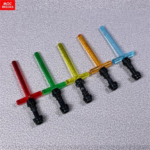 Klocki MOC 4Cm Figurka Akcji RęKojeść Miecza DrążEk 4L 2L SkrzyżOwane Ostrze Mieczyka ŚWietlnego 21699 64567 Klocki Budowlane ZłOżOne Zabawka Dla Dzieci-image
