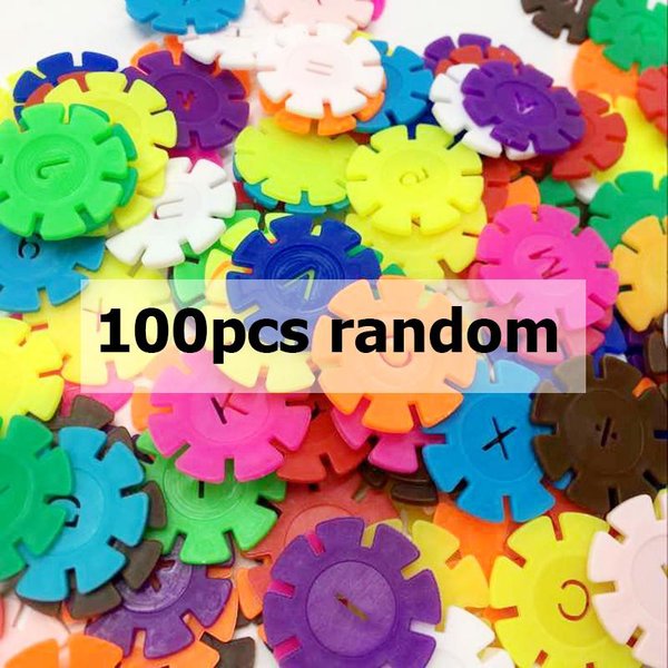 60/100/200 Piezas Bolsa Inserto EducacióN Temprana Juego De Bloques De ConstruccióN Copo De Nieve Rompecabezas Para Bebé PláStico Ensamblaje Bloques De ConstruccióN Juguetes DDJ-image