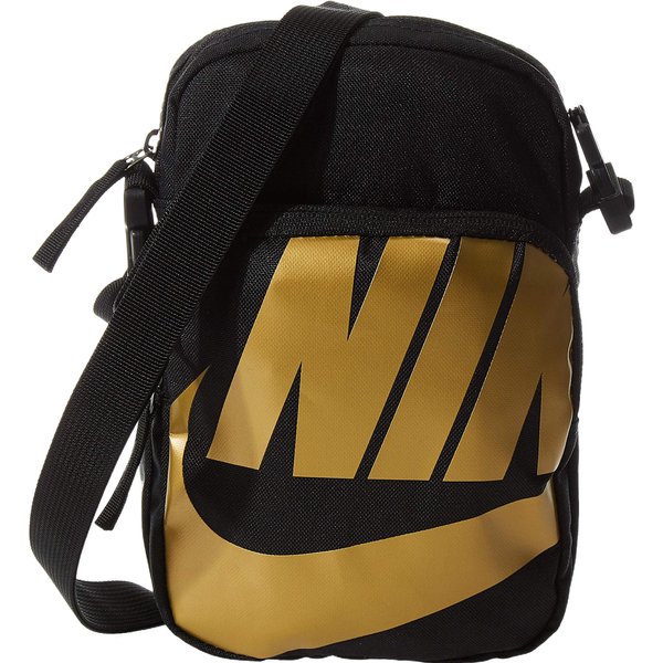 Bolso De Hombro Nike De PoliéSter, Bolso Cruzado Regular Unisex Negro Dorado Onesize Black-image