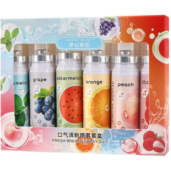 Kit De Spray Bucal Para Aliento Fresco Duradero Refrescante Para El Mal Aliento TamañO Viaje PortáTil Sabor Menta 6Pcs Gray-image