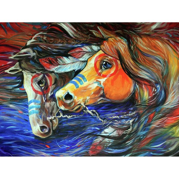 Pintura De Diamantes 5D DIY Caballos De Colores Bordado De Diamantes Mosaico Punto De Cruz DecoracióN De PedreríA 20X30CM-image