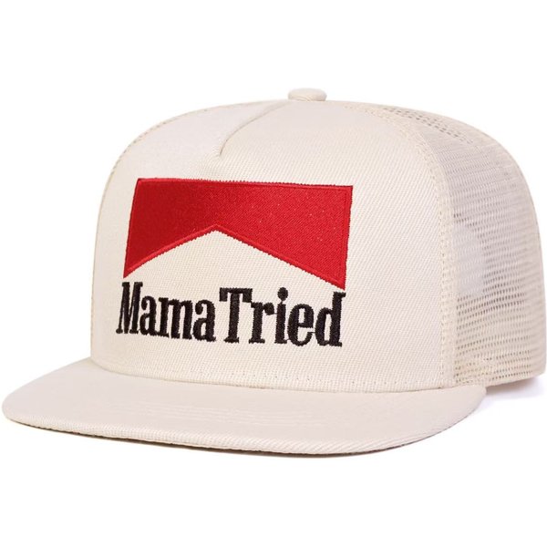 Unisex Kapelusze Siatkowe Hip-Hopowe Z Haftem Litery Mama Tried Wiosna Lato Outdoor Regulowane Codzienne Czapki Baseballowe Kapelusz PrzeciwsłOneczny White-image
