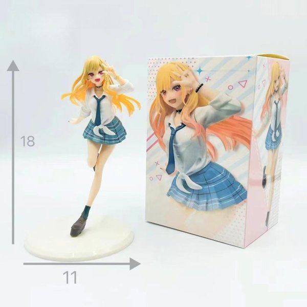 Kawaii Anime My Dress Up Darling Seria Figurka KreskóWka Kitagawa Marin Uroczy Kreatywność Model Zabawka Dla ChłOpcóW I Dziewczynek Prezent Urodzinowy 18Cm Beige-image