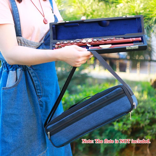 Set De Bolsa Para Flauta De 16 Agujeros Y 17 Agujeros Estuche PortáTil Para Flauta Caja Para Flauta Acolchado De Cuero De Alta Calidad Bolsa De AlgodóN Oxford Musical-image