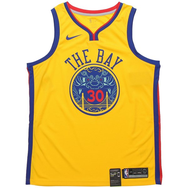 Camiseta De Baloncesto Retro Nike Golden State Warriors EdicióN Ciudad No. 30 Camisetas Curry Hombre Amarillo 912101-728 L-image