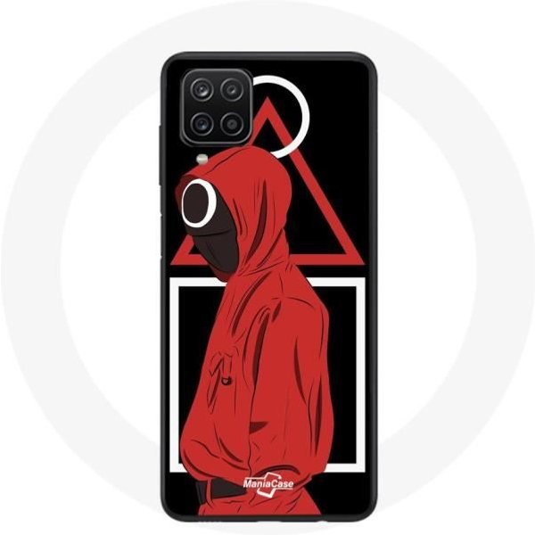 Funda Samsung Galaxy A12 Juego Del Calamar Logo SíMbolos TriáNgulo Cuadrado CíRculo Fondo Negro-image