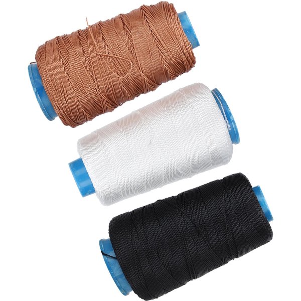 3 Piezas Hilo De Nailon Adherido Cuerda De Cometa Costura Cuero Vaqueros Tejido Herramientas De Bordado Para Cabello-image