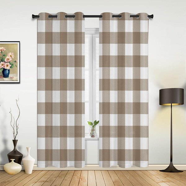 Granatowe Kraciaste ZasłOny W Idyllicznym Stylu Do Sypialni, Salonu, ZasłOny Kuchenne, ZasłOna Okienna Do Pokoju DziecięCego, Dekoracja Domu 135W X 60H(Cm) X1-image