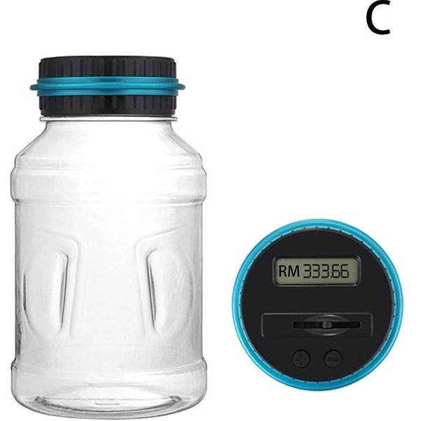 Cyfrowy LCD LicząCy Monety PieniąDze Skarbonka SłOik DużA Pojemność Na USD Euro GBP PieniąDze Elektroniczna LicząCa Skarbonka White-image