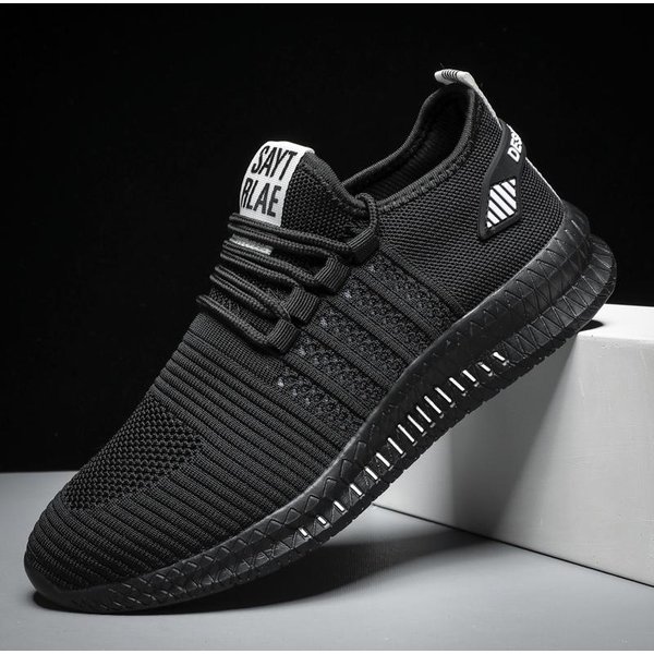 DużY Rozmiar 48 Buty Sneakersy MęSkie Lekkie OddychająCe Do Biegania Chodzenia MęSkie Obuwie Sznurowane DorosłE Sneakersy Zapatillas De Deporte 45 Black-image