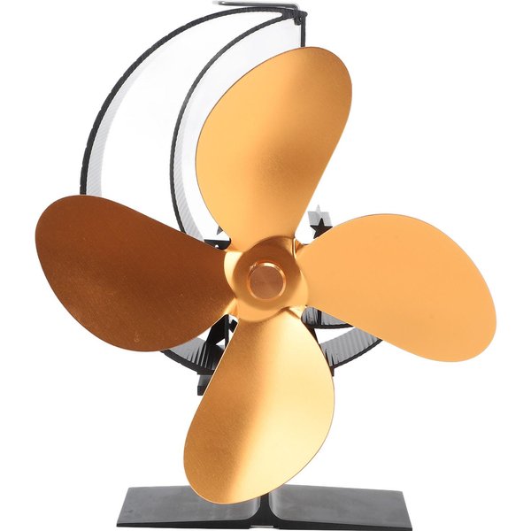 Ventilador Para Estufa De LeñA 4 Aspas Ventilador Para Chimenea Alimentado Por Calor CirculacióN RáPida De Calor PatróN Luna Estrella TéRmico-image