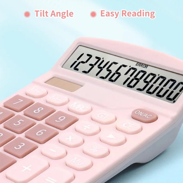 Calculadora De Escritorio Calculadora De FuncióN EstáNdar Con Pantalla LCD Grande De 12 DíGitos Solar Y BateríA-image