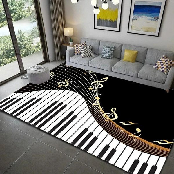 Dywan Z Motywem Muzyki Fortepianowej, DużY, AntypośLizgowy Dywanik PodłOgowy Do Sypialni, Salonu, Dekoracja Domu 40X60Cm-image