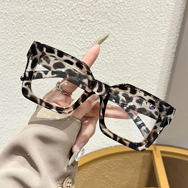 1 Szt./2 Szt. Modne I Stylowe Okulary Kwadratowe Z DużYmi SzkłAmi Na Oprawce Casualowe Proste I Eleganckie Okulary NadająCe Się Do Codziennego UżYtku Black-image