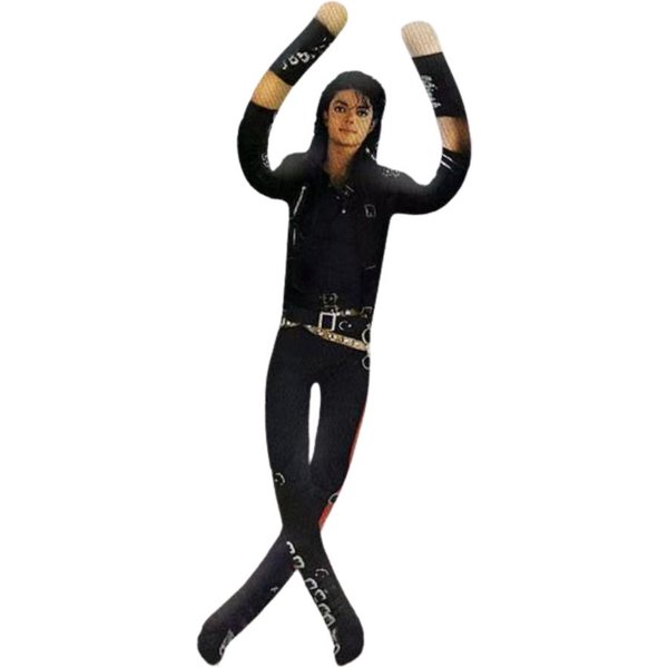 Michael Jackson Cosplay Pluszowa Lalka Pluszak Wypchana Figurka Lalki Dekoracja Pokoju Abstrakcyjna Ruchomość StawóW Halloween Prezent Urodzinowy 28Cm Black-image