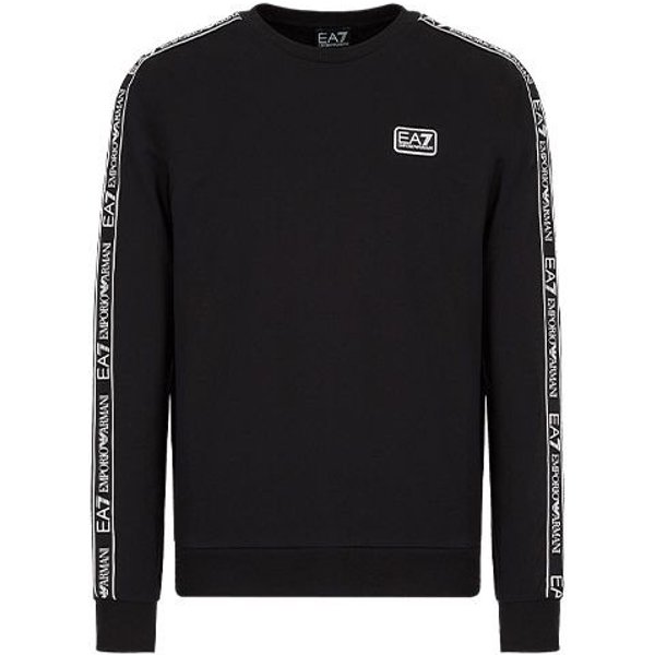 Emporio Armani EA7 SS22 Sudadera Con Estampado De Logo Y Cuello Redondo Para Hombre Sudadera Negra 3LPM39-PJ05Z-0200 S-image