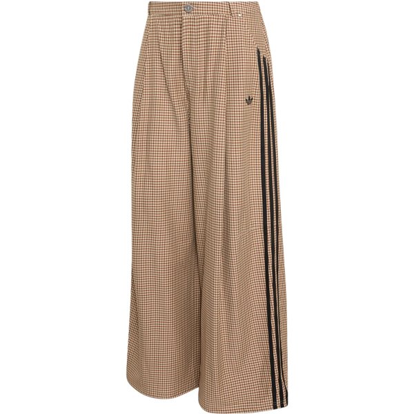 Pantalones Deportivos Casuales A Cuadros Sueltos Adidas Originals Bloque De Color Retro Rayados Cuadros Para Mujer LE8309 M Beige-image
