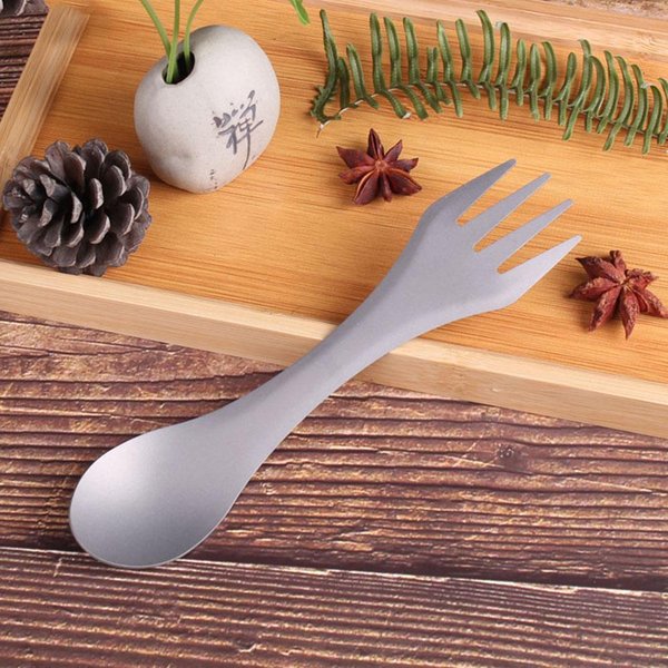 Vajilla 2 En 1 Spork De Titanio, Cuchara, Tenedor, Picnic, Viaje, Camping-image