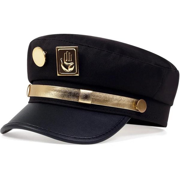 Anime Jojo's Bizarre Adventure Kujo Jotaro Cosplay Czapka Unisex Dla DorosłYch Metalowa Odznaka Kapelusz Rekwizyt-image