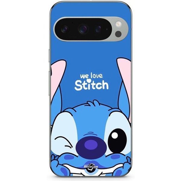 Funda - Maniacase - Google Pixel 9 Pro - Silicona - Suave - PatróN Ohana De Stitch Negro-image