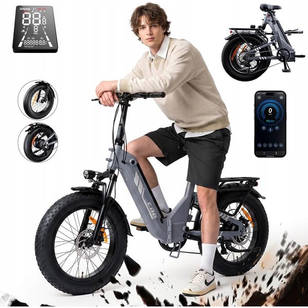 Bicicleta EléCtrica Urbana/Rural De 20 EB8-G, 40 Nm, AutonomíA De 144 Km, 25 Km/H, App Volotix Y LCD-image