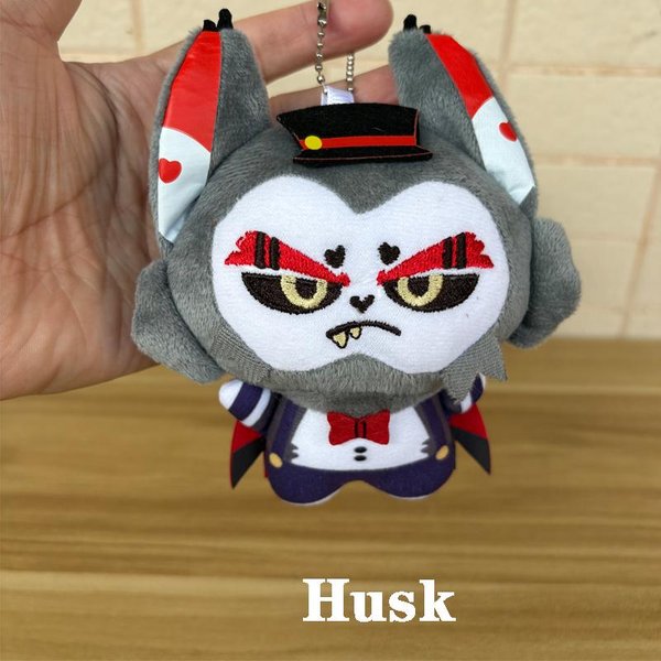 10 Cm Cosplay Anime Hazbin Animation Hotel Postać ŚMieszny Lucifer I ZłY Husk Pluszowa Zabawka Brelok Wisiorek KreskóWkowy Pluszak Lalka About 10Cm-image