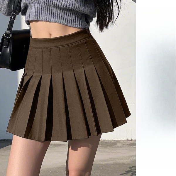 Nueva Falda Plisada Para Mujer Cintura Alta EláStica Corta Ajustada PequeñA Falda De Primavera Y Verano 3XL-image