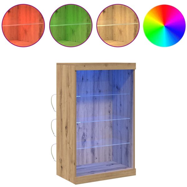 Szafka Boczna LED DąB RzemieśLniczy 60,5 X 37 X 100 Cm PłYta WióRowa-image