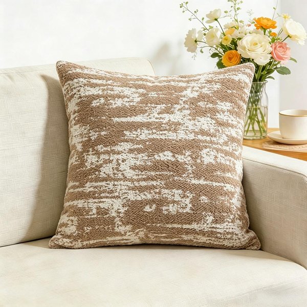 Funda De CojíN Estilo NóRdico 45X45Cm Jacquard GeoméTrico Felpa Suave Funda De CojíN Decorativo Para Sofá De SalóN Funda De Almohada 45X45Cm-image