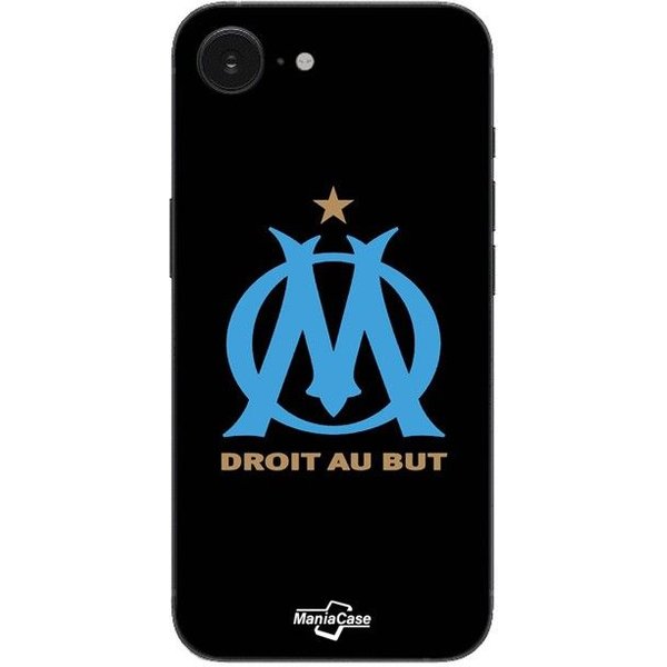Funda Maniacase Para Iphone 16E Logo Om Olympique De Marseille Negra Fondo Negro-image